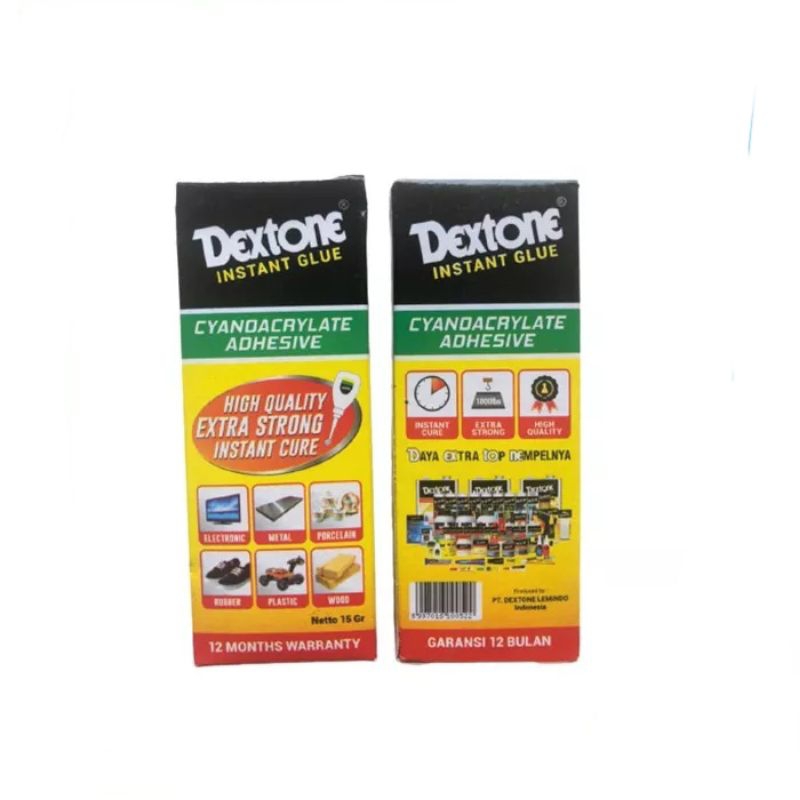 

Lem Dextone Instant Glue / Lem Korea Cyanoacrylate Adhesive / Lem Tetes Dextone / Lem Setan Super Glue Serbaguna Cairan Super Perekat Kuat