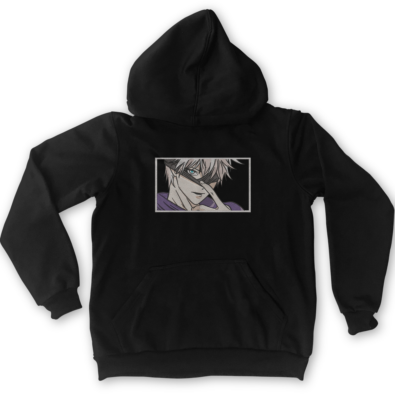 Hoodie Gojo Side Eye Embroidery Black Anime Manga Jujutsu Kaisen Premium Unisex