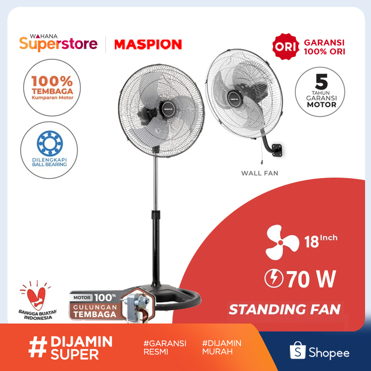 Maspion Kipas Angin Lantai / Stand Fan 18 Inch - PW453 | PW-453