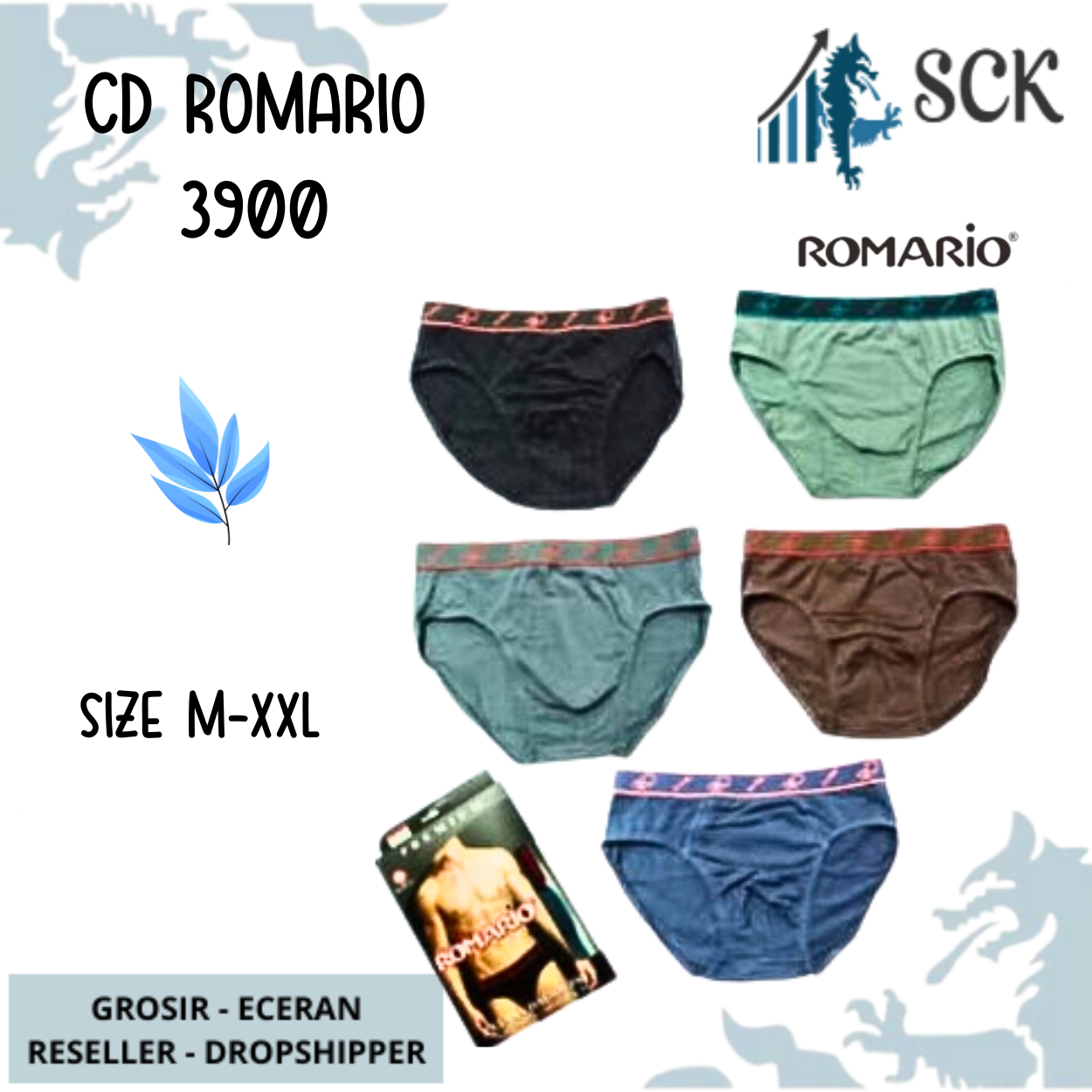 [ISI 1] CD Pria ROMARIO 3900 Bahan Katun Premium / Celana Dalam Pria Boxer