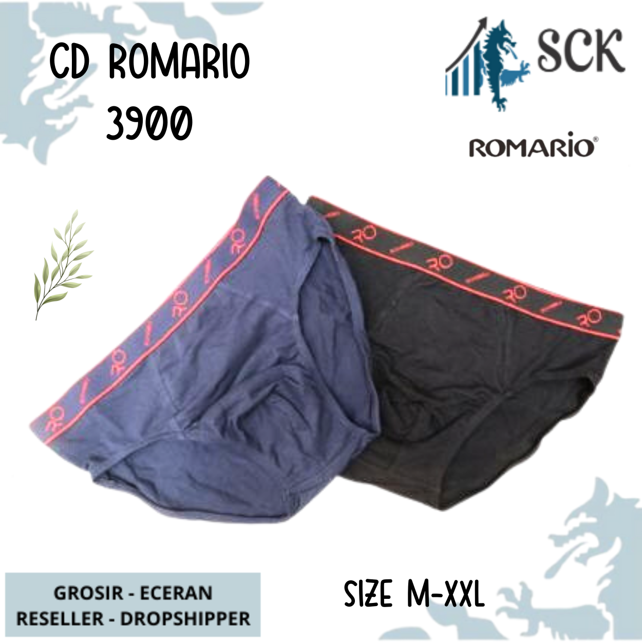 [ISI 1] CD Pria ROMARIO 3900 Bahan Katun Premium / Celana Dalam Pria Boxer