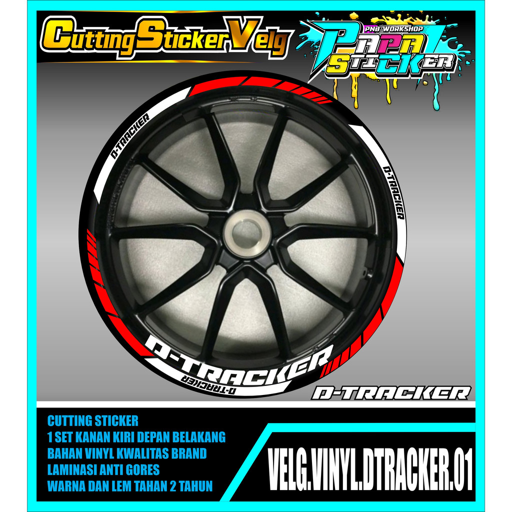STIKER VINYL VELG DTRACKER CUTTING STICKER VELG DTRACKER CUTTING VARIASI 01