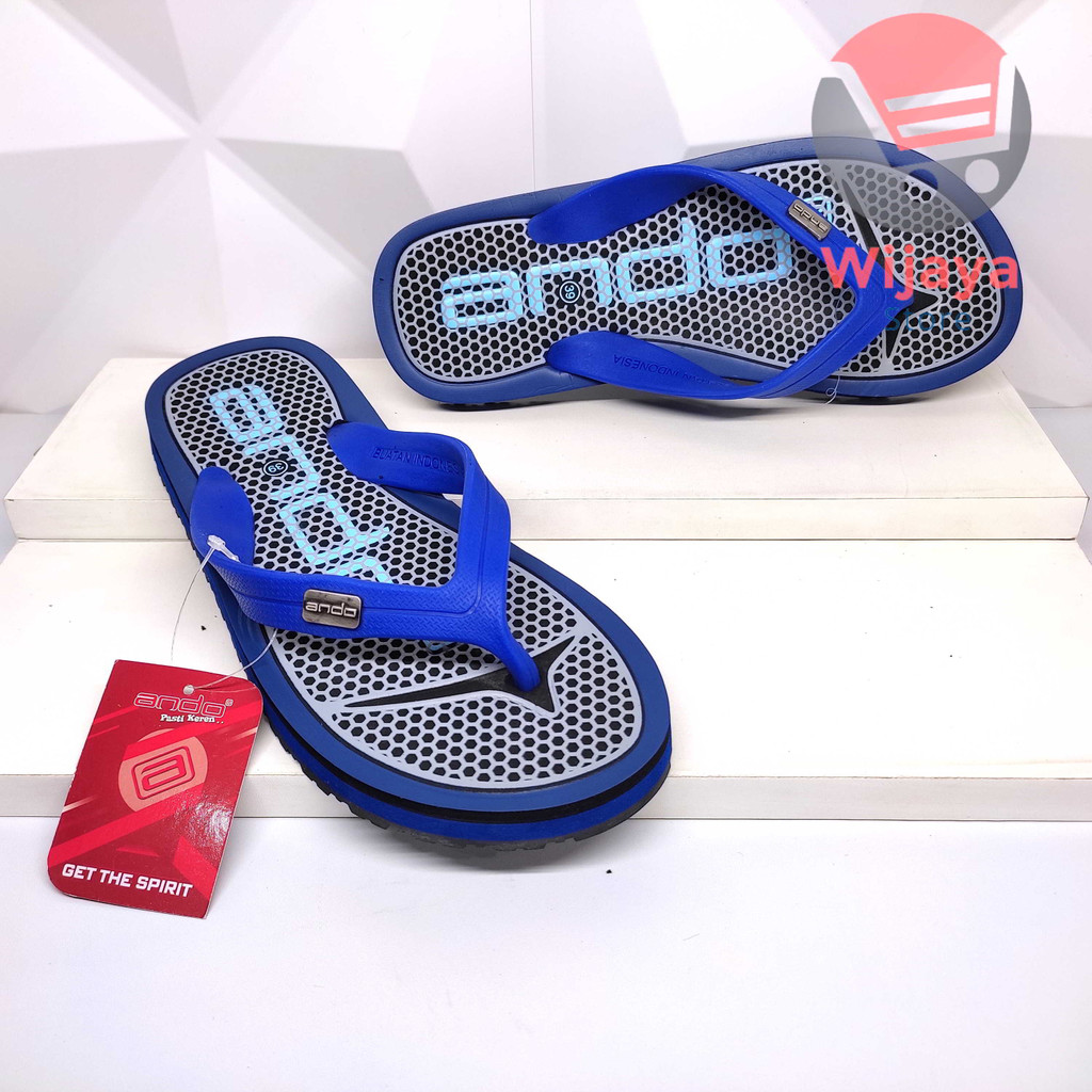 Sandal Pria Ando Sendal Jepit Flip Flop Karet Cowok Laki-Laki Desain Trendy dan Berkualitas EXEL ACAPELLA FREDAYO