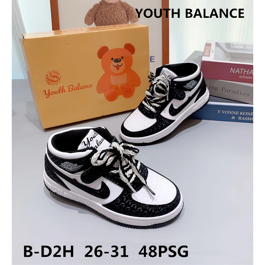 Sepatu Sneakers Anak TK 26-37 Balance Jordan Gaya dan Kualitas Terbaik Desain Fashion Import Perekat Anak Cowok Laki-laki D2H 306