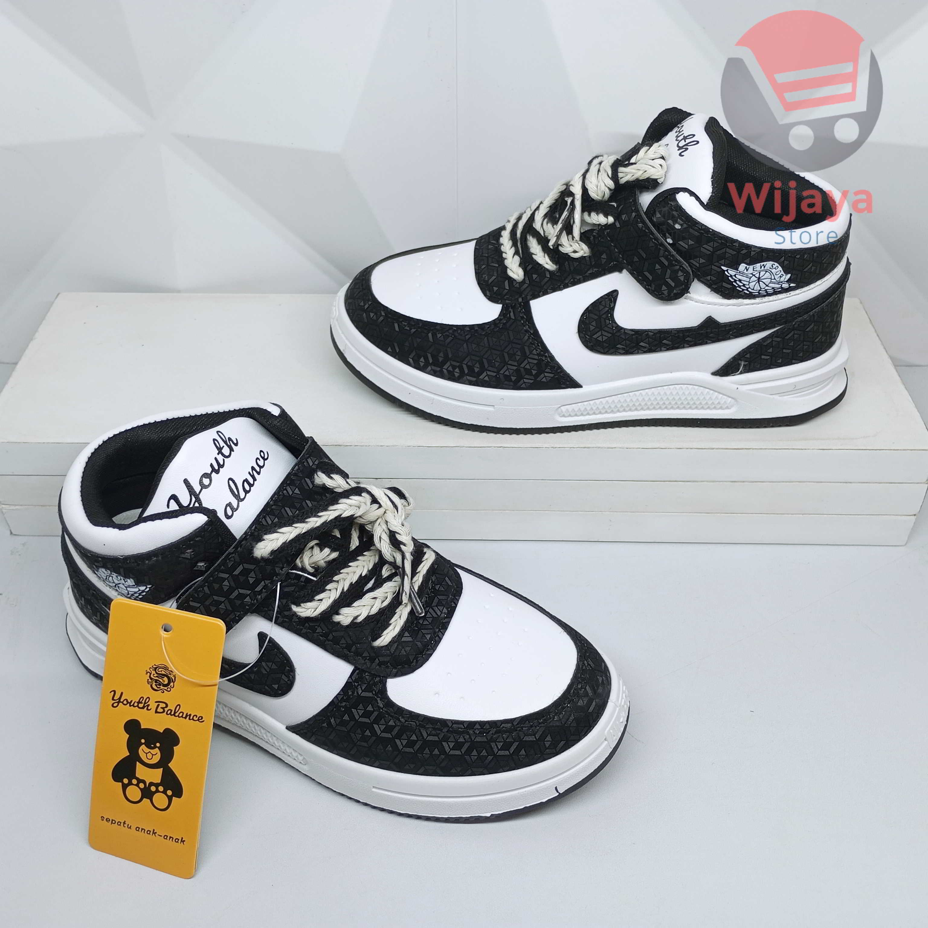 Sepatu Sneakers Anak TK 26-37 Balance Jordan Gaya dan Kualitas Terbaik Desain Fashion Import Perekat Anak Cowok Laki-laki D2H 306