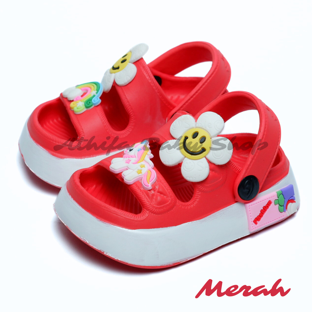 Sepatu Sandal Anak Perempuan Bayi Balita Usia 6 7 8 9 10 11 Bulan 1 2 3 4 5 Tahun Sendal Gunung Karet Cewek Prewalker Karet Phylon Ringan -Dulux 530-