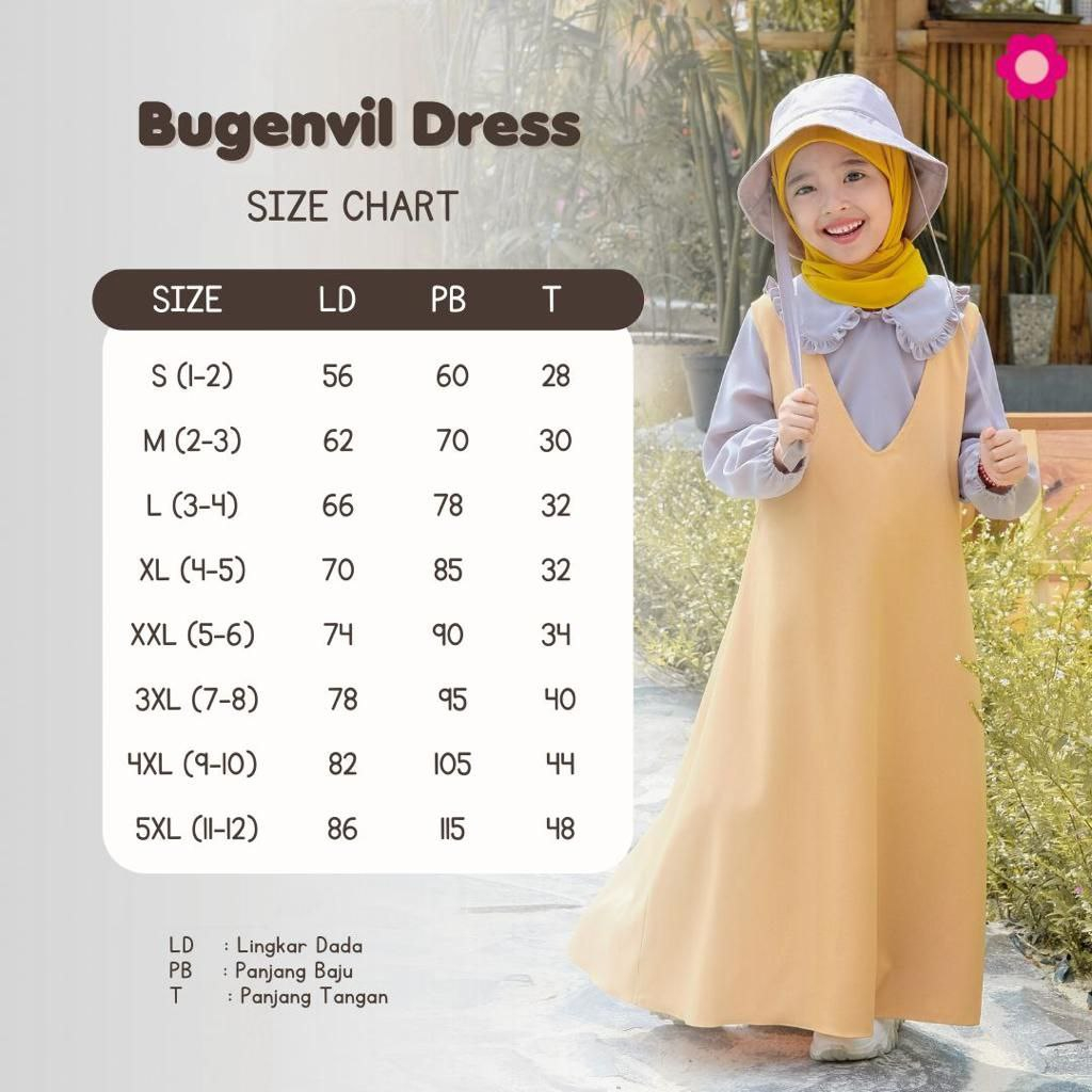 AfsheenaStore Bugenvil Dress By Ivaniar/Dress Anak