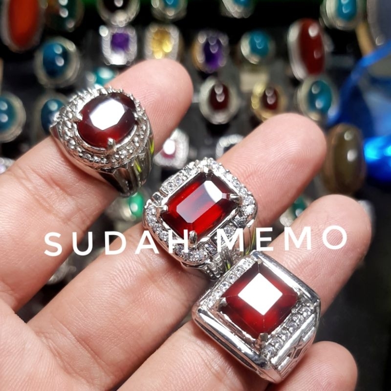 Batu Cincin Garnet Cutting + Memo
