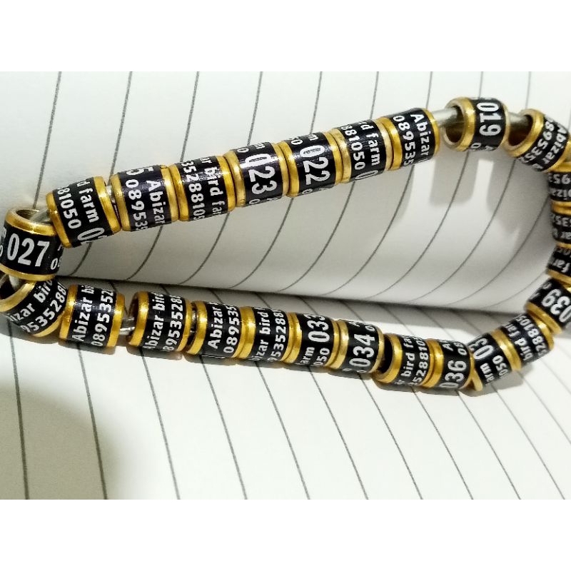 Ring burung branjangan 3,5mm tipe matakucing bisa custom nama minima 25bj.kenari F1, yokser.