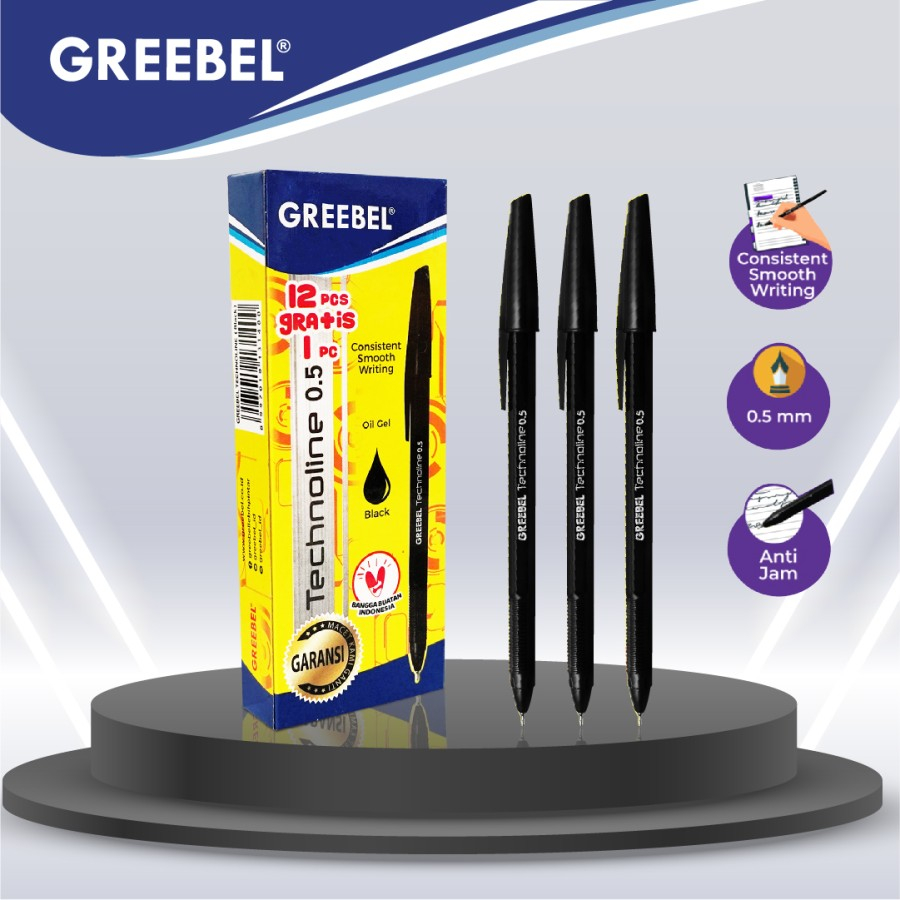 Pulpen / Pena Greebel Technoline Ballpoint pen 1 pack (12+1)