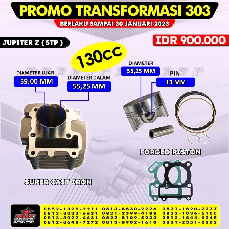 BLOCK CAST IRON + SUPER FORGED PISTON 55.25 JUPITER Z BRT