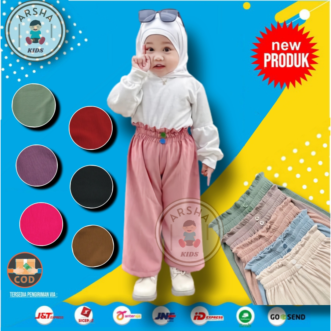 KULOT CRINCLE ANAK PEREMPUAN 1-5 TAHUN CELANA KULOT ANAK PEREMPUAN CRINCLE AIRFLOW PREMIUM KEKINIAN