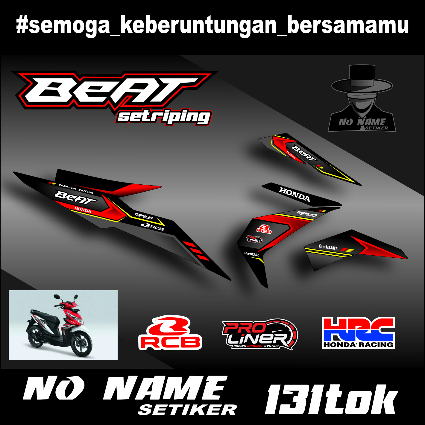 Striping stiker setiker Motor Beat esp (131tok) 2016 2017 2018 2019 Fi / Fi New Esp Iss Variasi Honda