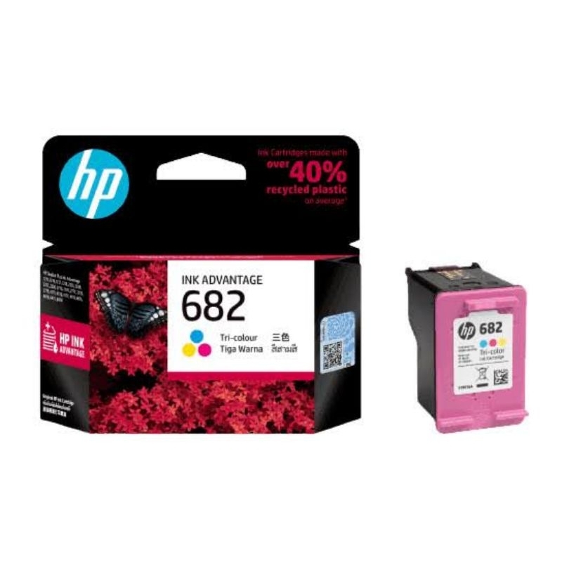 tinta cartridge hp 682 black &amp; 682 colour original for deskjet 1215,1216,1217,1218,2335