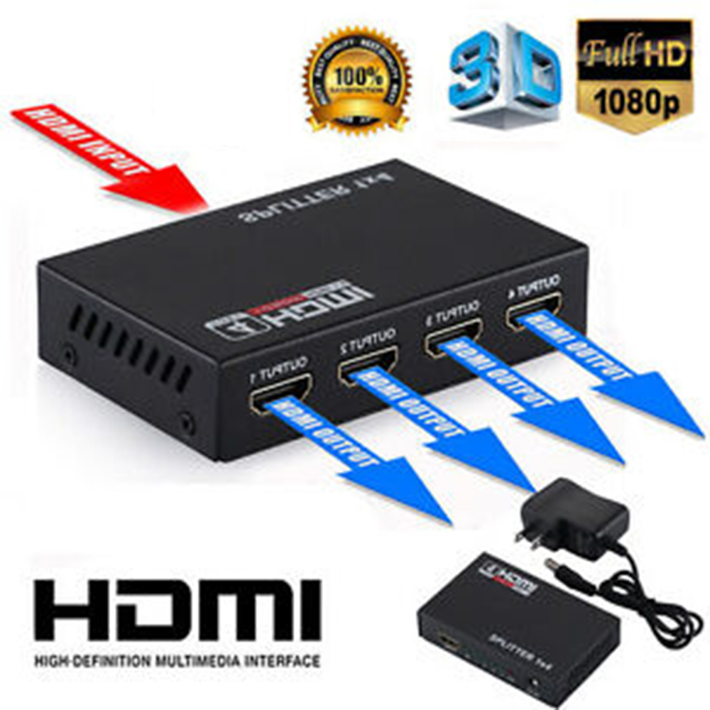 Sharing Spliter HDTV 2port 4port / Pembagi Tampilan Monitor 2 &amp; 4 port HDmi splitter