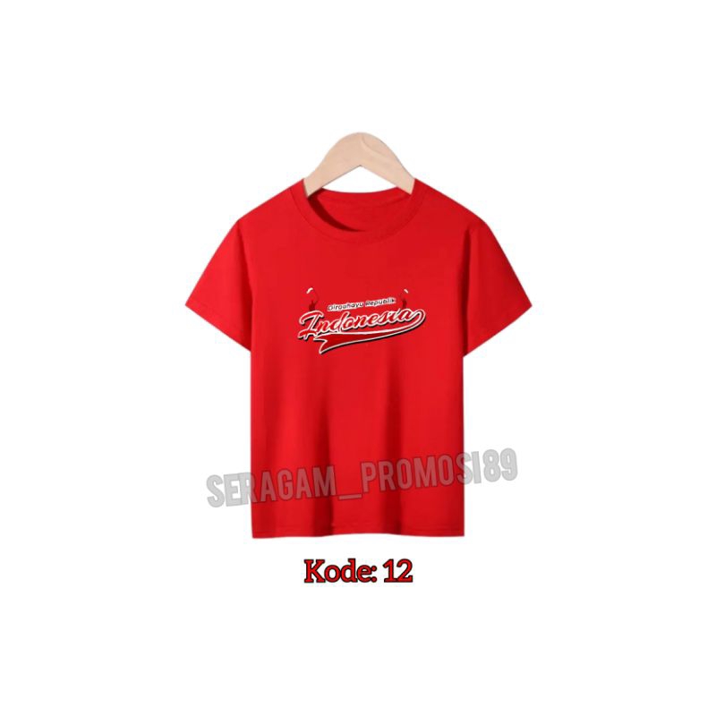 Kaos 17 AGUSTUS DIRGAHAYU INDONESIA ANAK-ANAK / KAOS INDONESIA ANAK LAKI-LAKI / KAOS HUT RI ANAK USIA 2TH-10TH