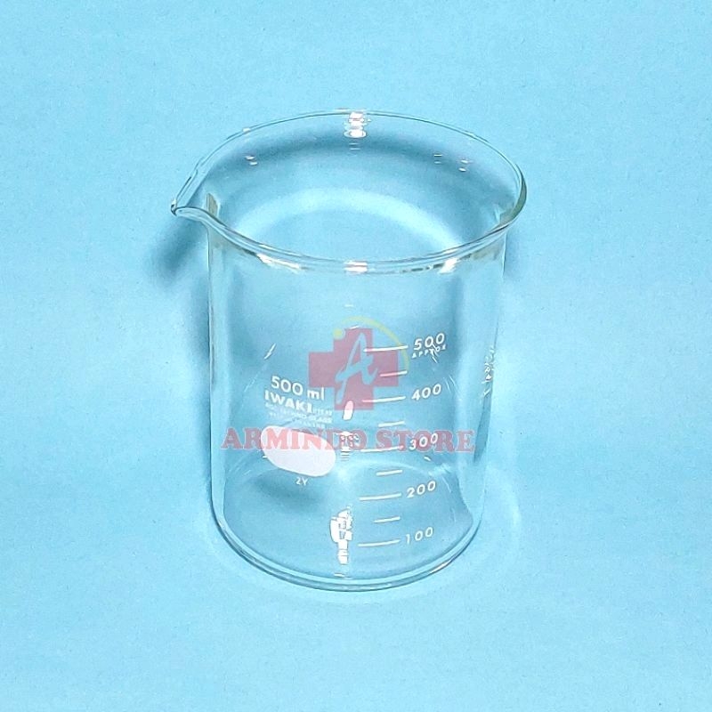 Beaker Low Form IWAKI 500ml | Gelas Kimia Iwaki