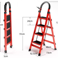 Tangga Rumah Lipat Tangga Besi Lipat 4 Step Household Steel Ladder