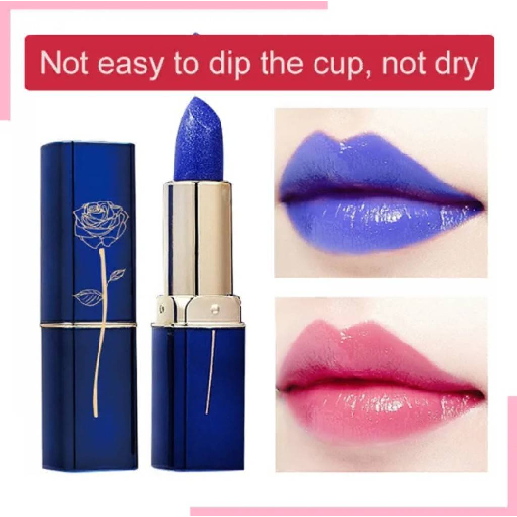 lessxcoco Lipstik BIRU pelembab Rubah warna / lipstik viral magic