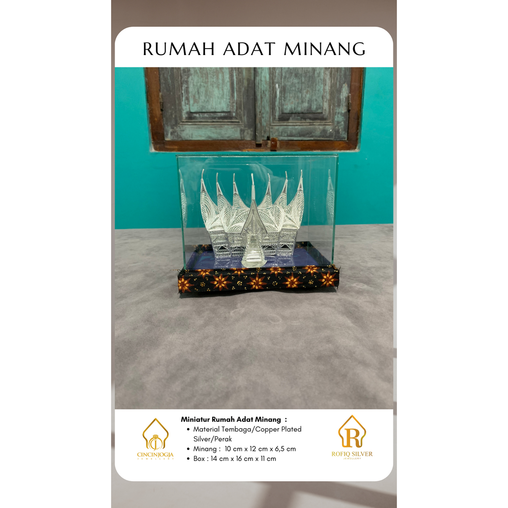 Miniiatur Silver Rumah Adat Minang