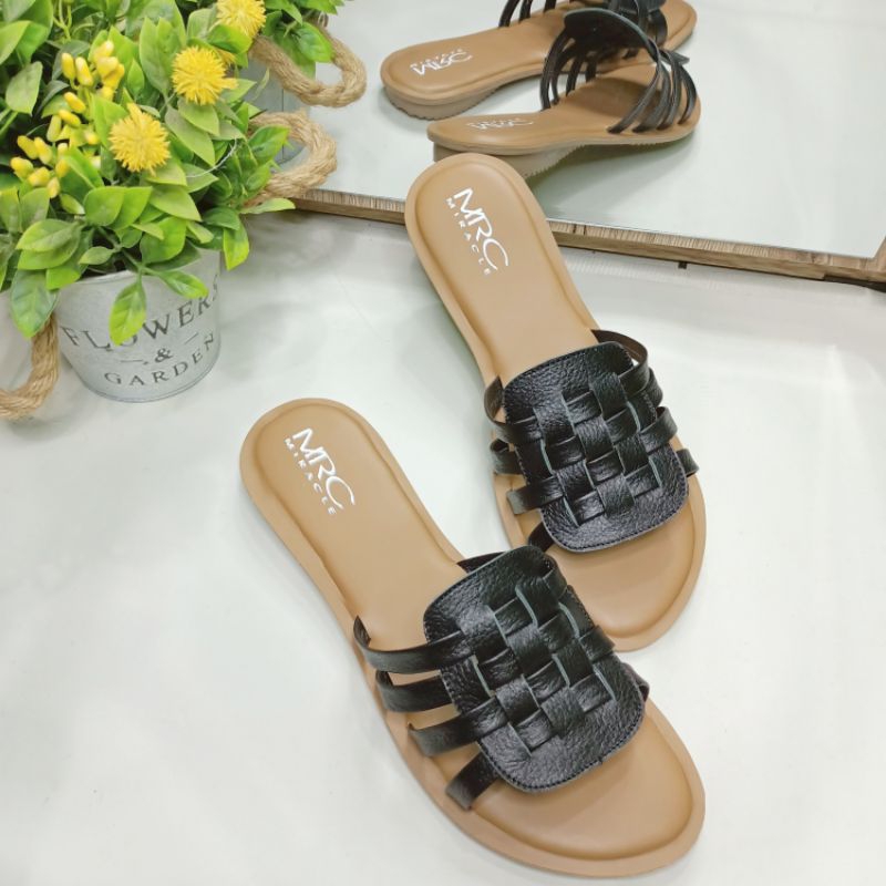 Sandal kulit wanita / Sandal kulit garut / Sandal papirut garut