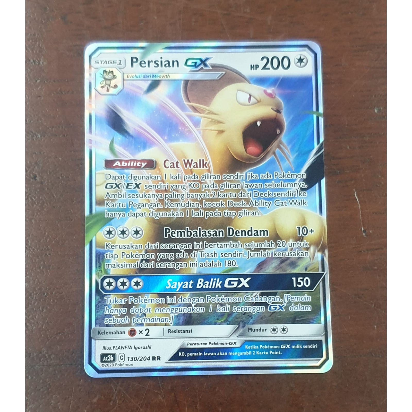 Persian GX RR Pokemon TCG 130/204