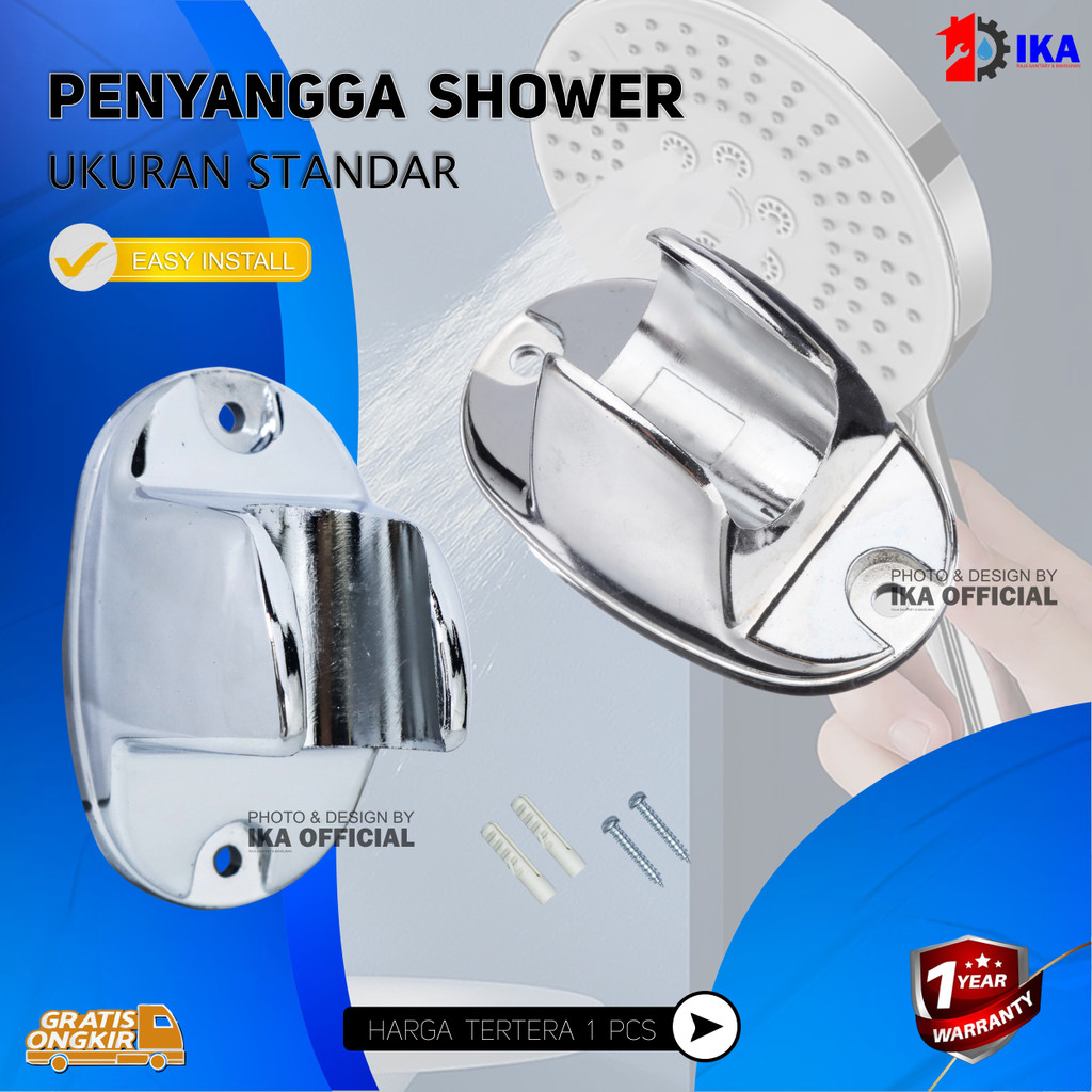Holder Shower Penyanggah Shower tempat Tempel Shower Gantungan Shower Hanger Shower Bahan Abs HSZ-90  / cantolan penyangga kepala shower tinggal tempel praktis kuat anti karat siap pakai