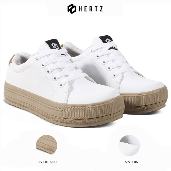 Sepatu Casual Wanita H 3768 Brand Hertz Sepatu Sneaker Wanita Kuliah Kerja Jalan Jalan Trendi Berkualitas - Putih