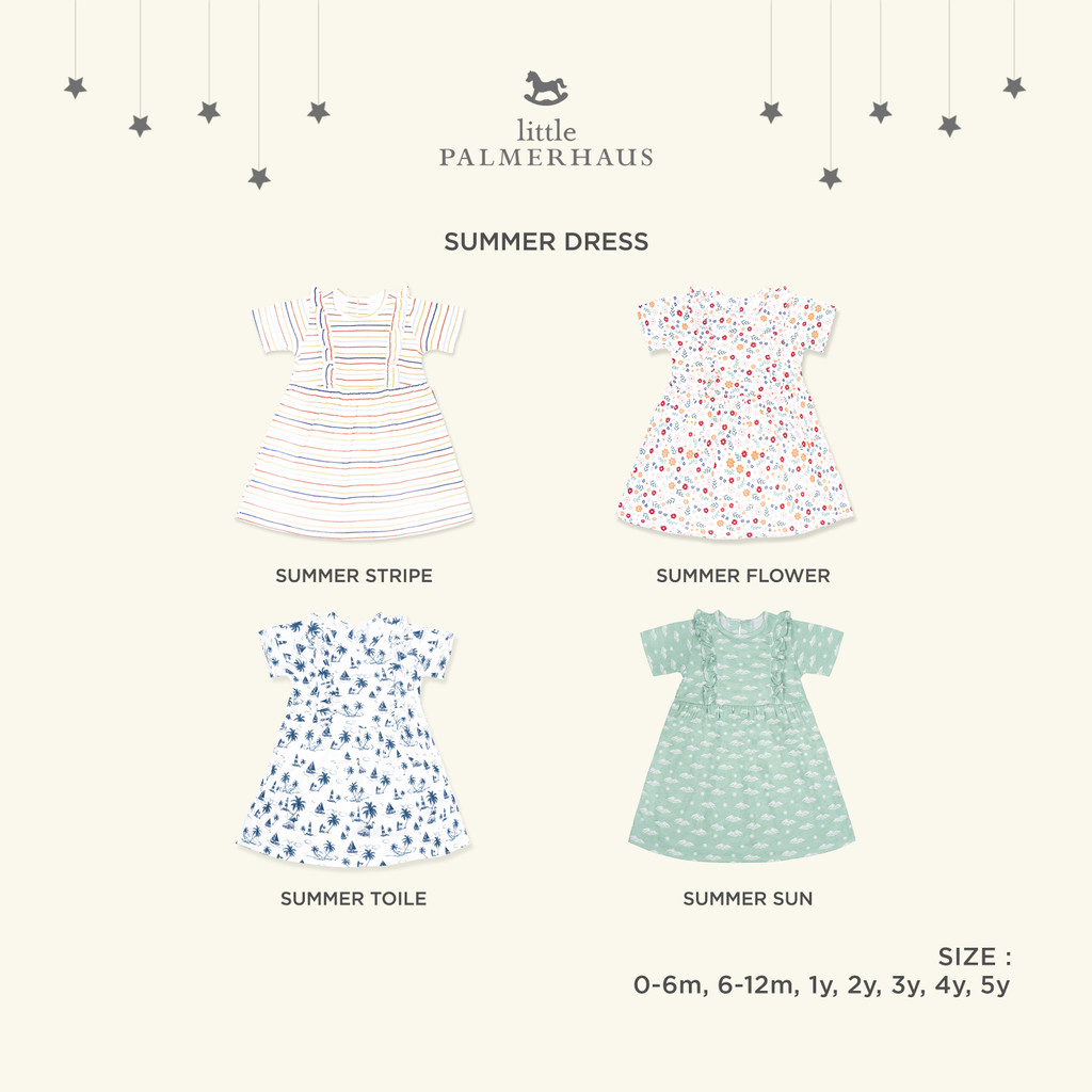 Little Palmerhaus Summer Dress 6 Bulan - 5 Tahun Dress Ruffle Musim Panas CBKS PART 2