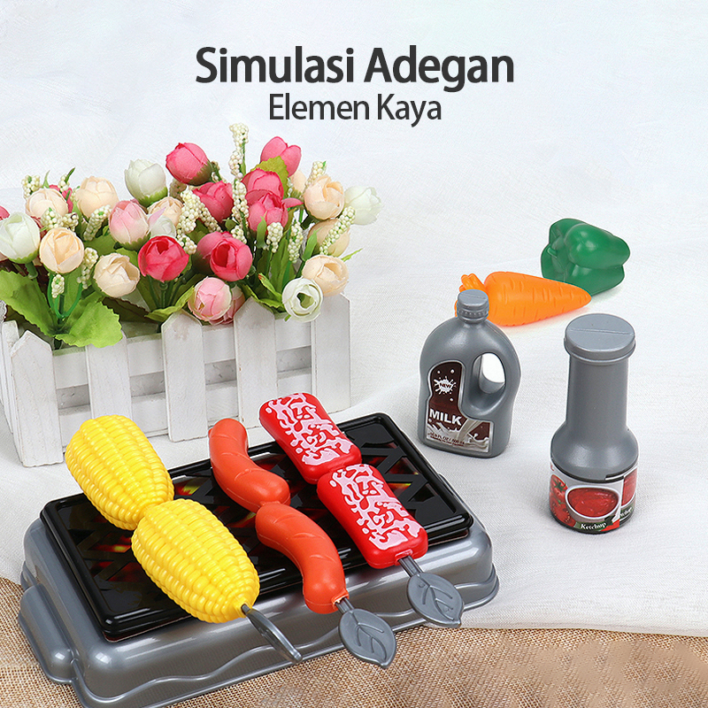 【Penjual Lokal】51/61/84pcs Mainan Dapur Anak Kitchen Set Masak masakan mainan dapur Cooking Set Mainan Anak Perempuan