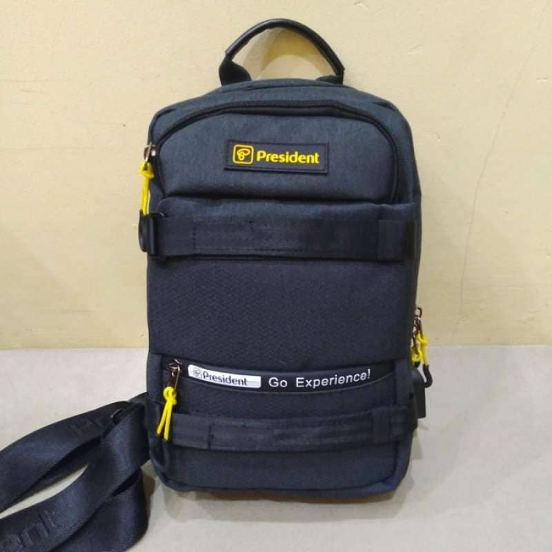 TAS CHEST BAG 89073 PRESIDENT ORIGINAL TAS SELEMPANG TAS SLING BAG PRESIDENT