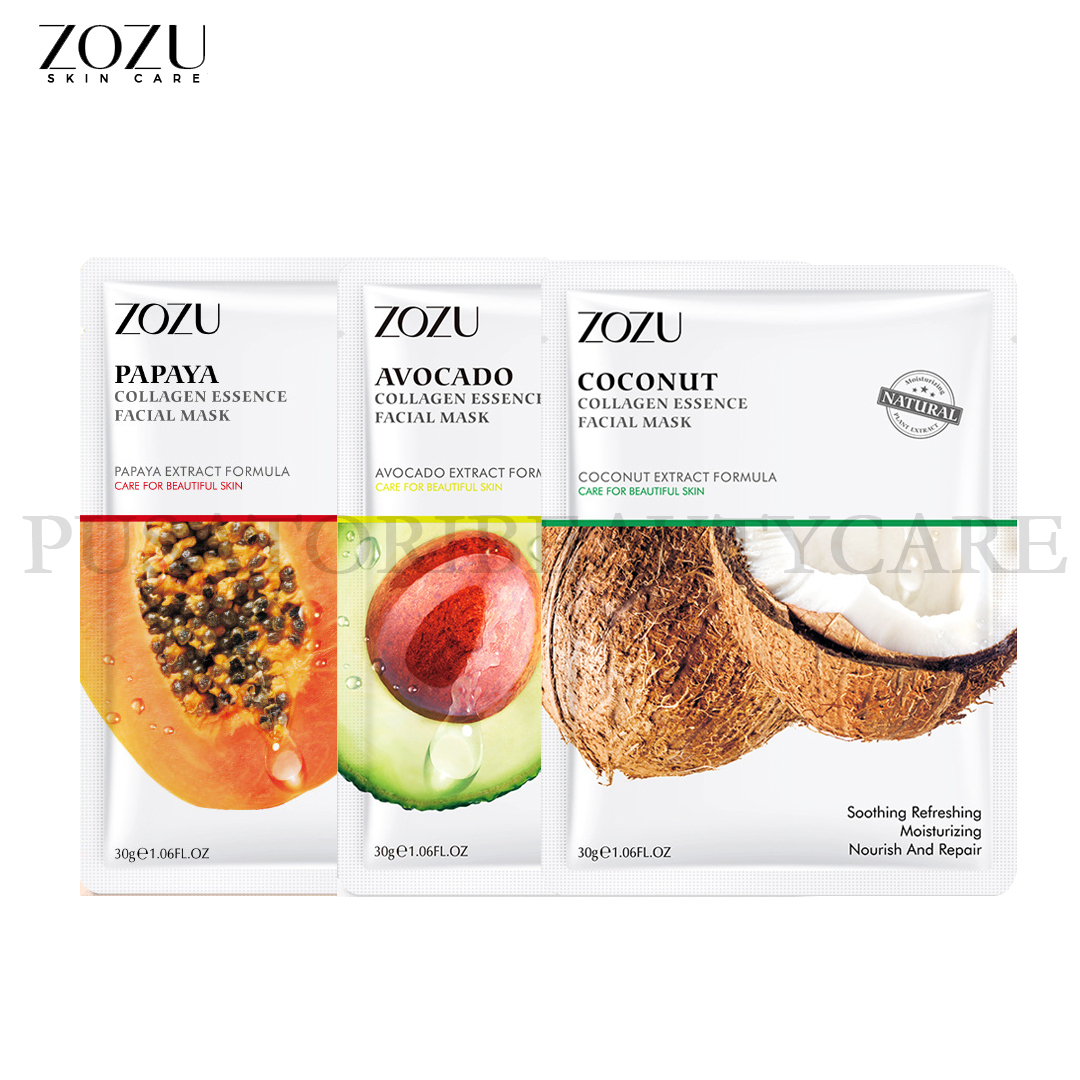 ZOZU Masker Natural Collagen Essence Masker Wajah Bahan Alami