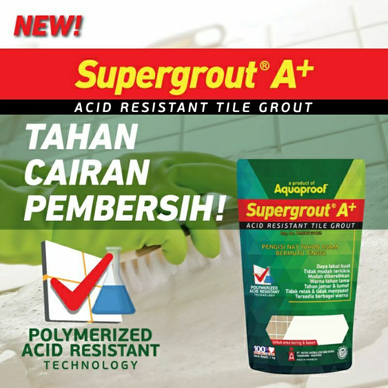 Semen NAT SUPERGROUT A+ - Enhancer  & Conseal - Pengisi NAT Keramik Granit Tahan Asam & Cairan Pembe