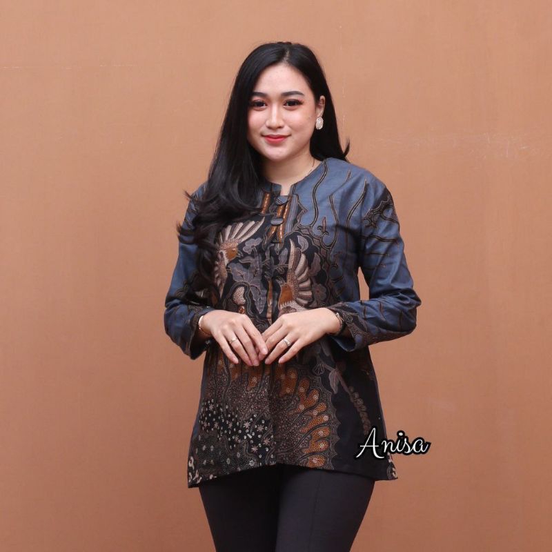 Atasan Blouse Batik Kerja Wanita Baju Batik Wanita Kantor Seragam M L XL XXL