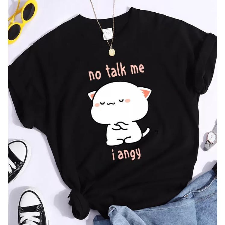 MYSTIQUE.ID-BAJU KAOS NO TALK ME I ANGRY T-SHIRT LUCU KEREN DAN AESTETIC