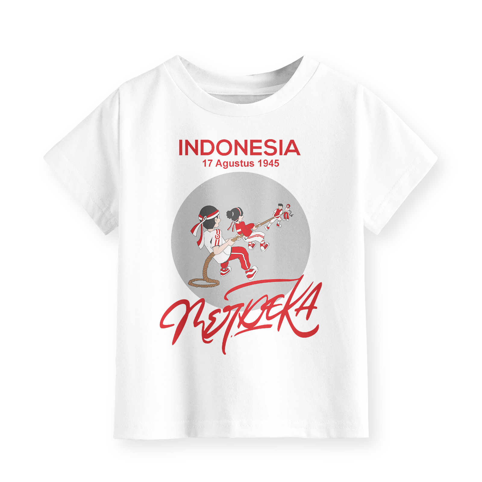 Kaos Seragaman Family Agustusan Motif Tarik Tambang Anak Dewasa Lengan Pendek dan Panjang