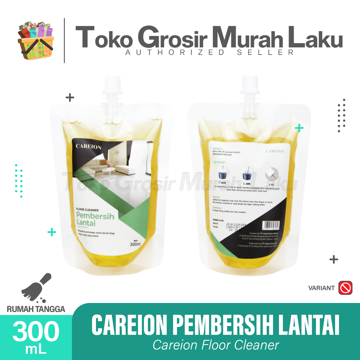 CAREION PEMBERSIH LANTAI ANTIBACTERIAL FLOOR CLEANER SPRING FRESH 300ML