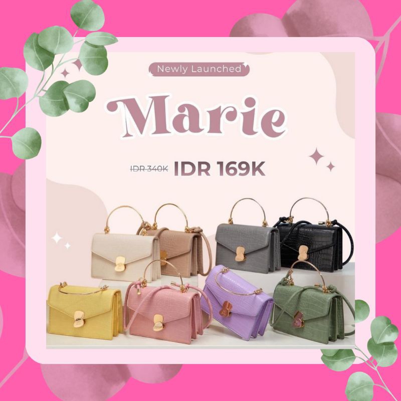 OBRAL TAS CROCO MARIE BAG BY JIMS HONEY READY HITAM PINK UNGU LILAC