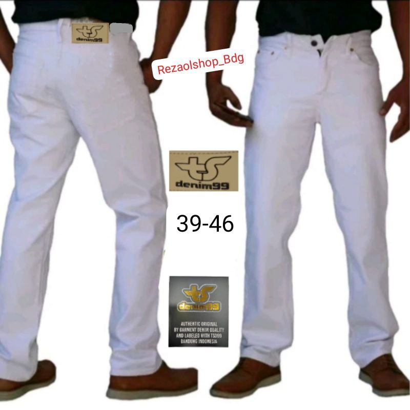CELANA JEANS PUTIH PRIA BIG SIZE JUMBO 39-46