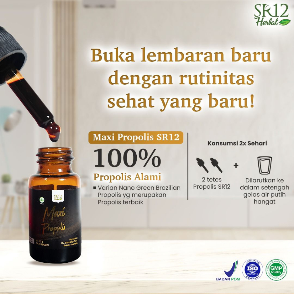 Propolis Maxi Propolis SR12 Menjaga Daya Tahan Tubuh Antioksidan Antikanker 10 ml