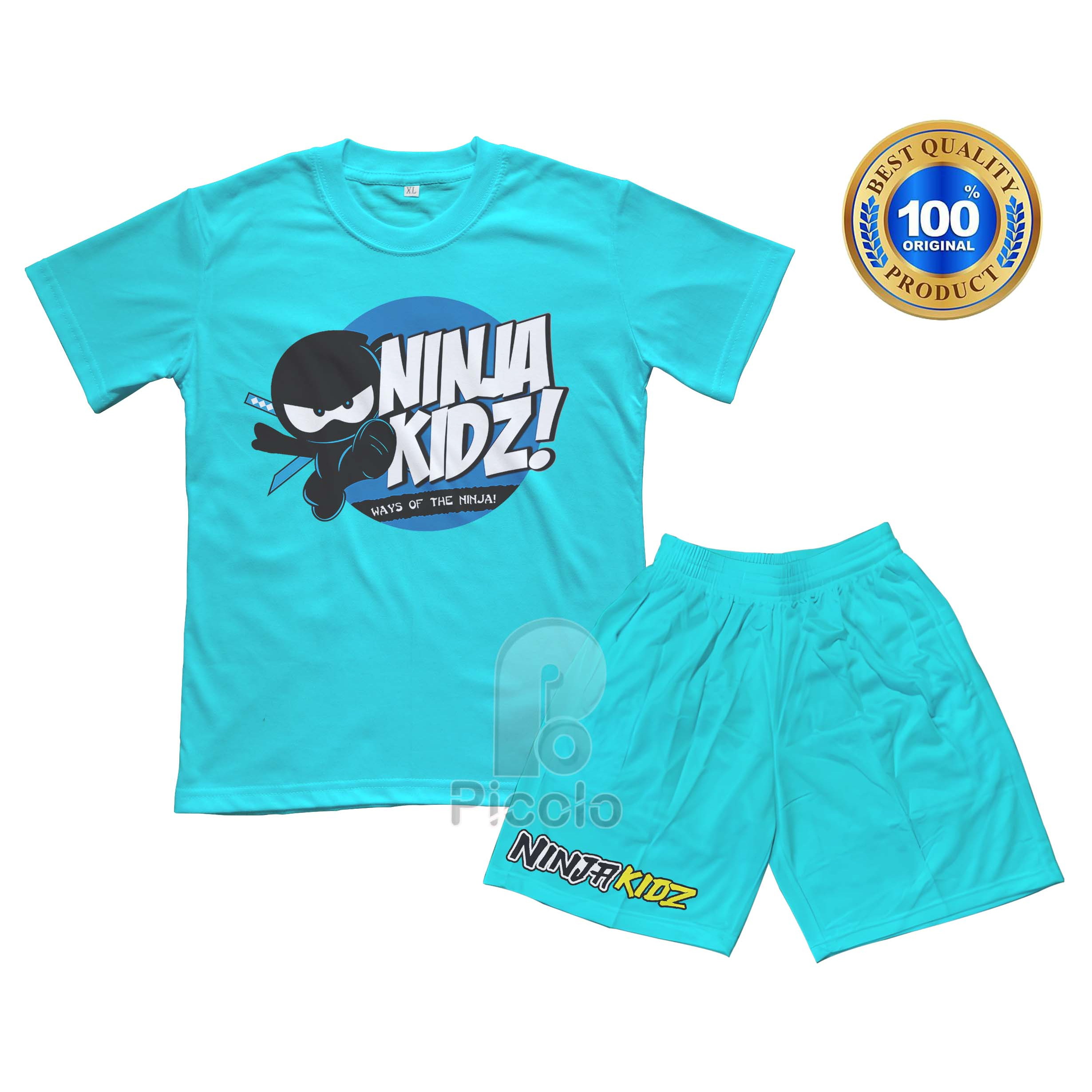 (FREE NAMA) BAJU KAOS SETELAN ANAK MOTIF KARAKTER NINJA KIDZ UNISEX Bahan COTTUN