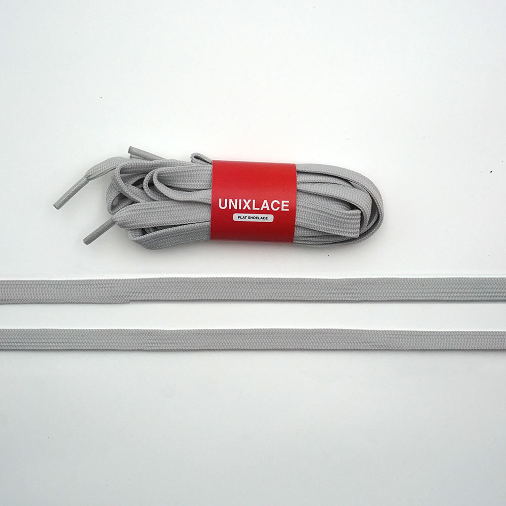 Tali Sepatu Premium UNIXLACE Double Layer | Flat Shoelace | Light Grey