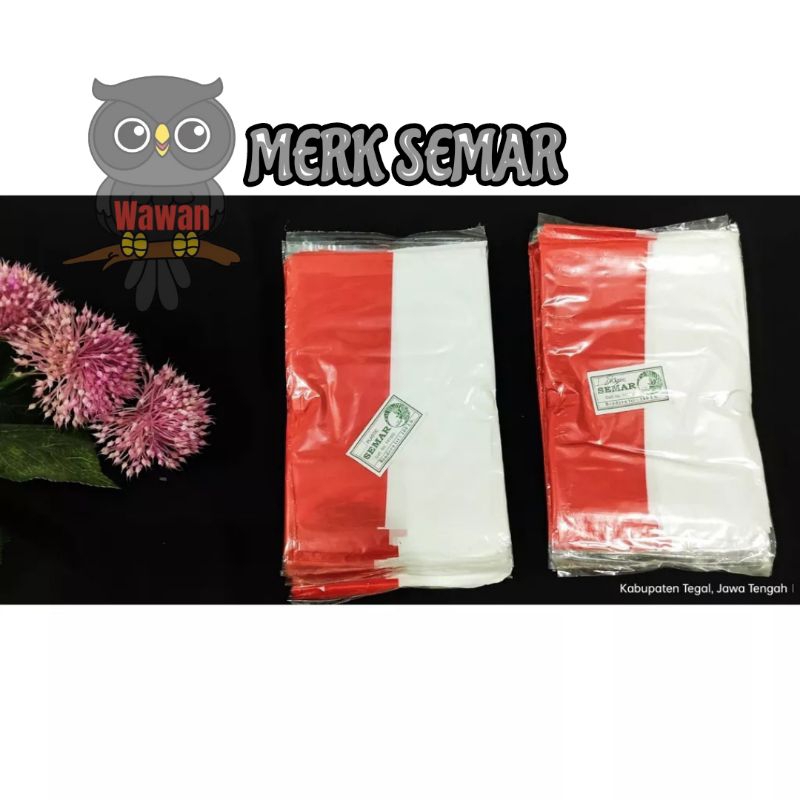 BENDERA PLASTIK MERAH PUTIH MERK SEMAR ISI 100 LEMBAR