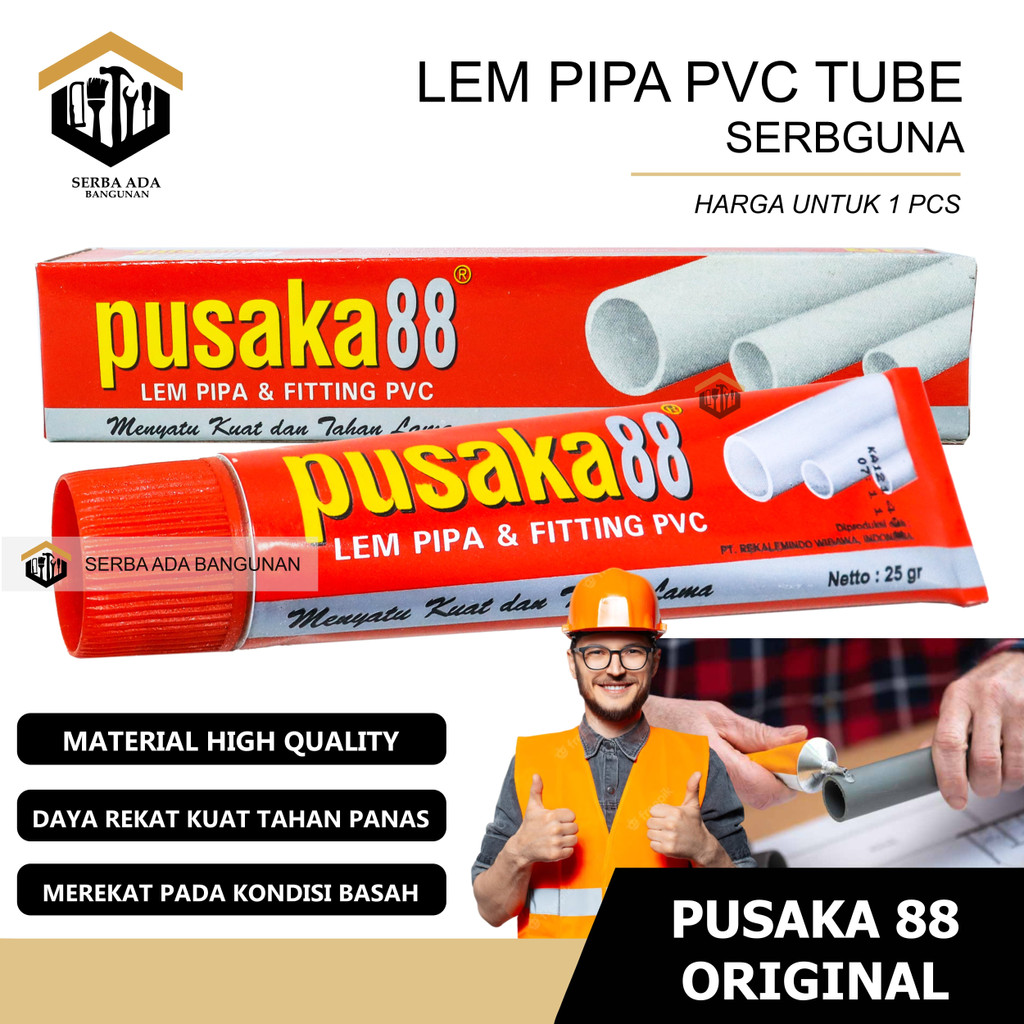 Lem Pipa Pusaka88 tube lem pipa pvc lem paralon lem PVC tube murah