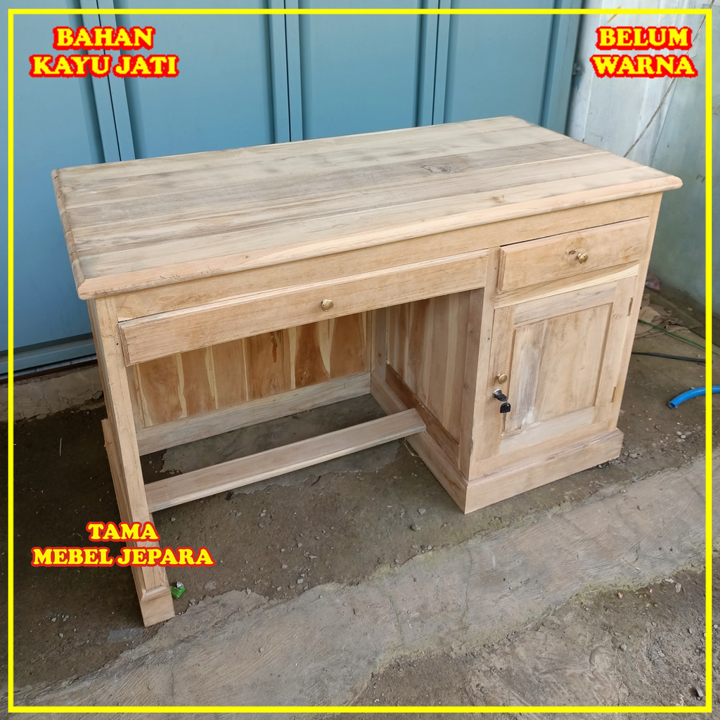 Meja Kantor Minimalis Kayu Jati Jepara, Meja Kerja