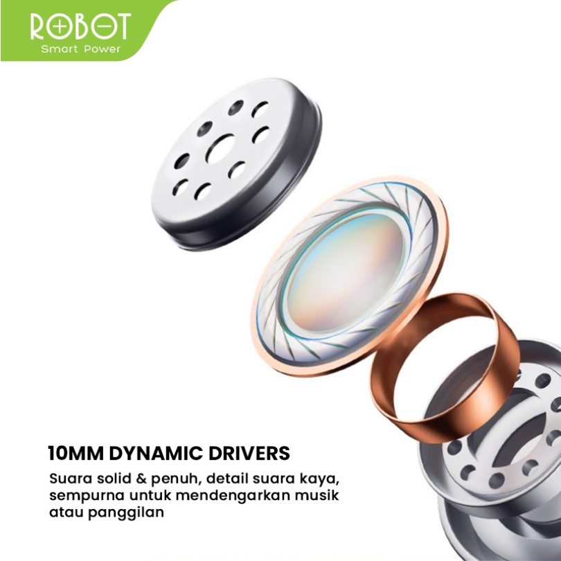 Robot Talk10 Bluetooth Earphone Smartphone Original - Garansi 1 Tahun