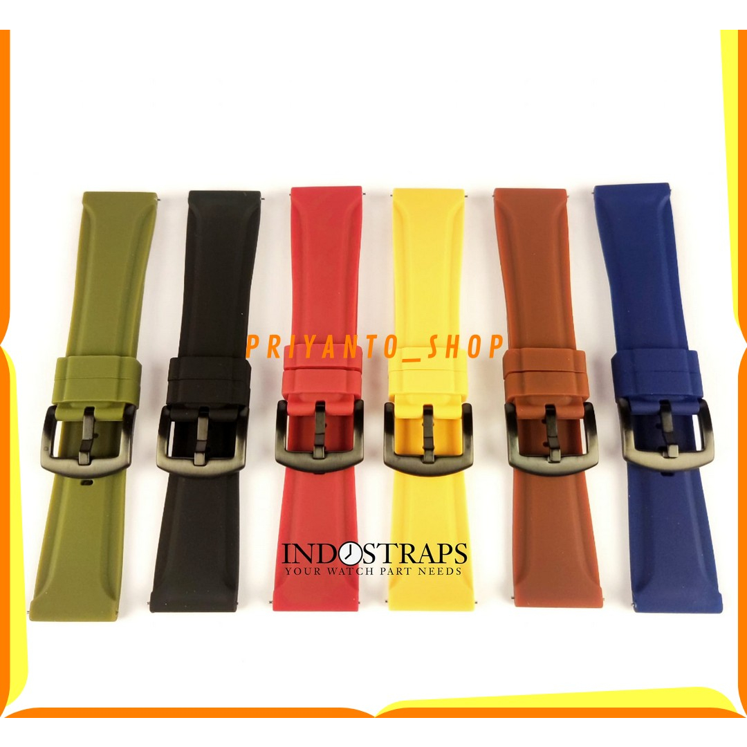 STRAP TALI JAM TANGAN SOFT SILICONE RUBBER WATERPROOF ORIGINAL 20MM 22MM 24MM 26MM