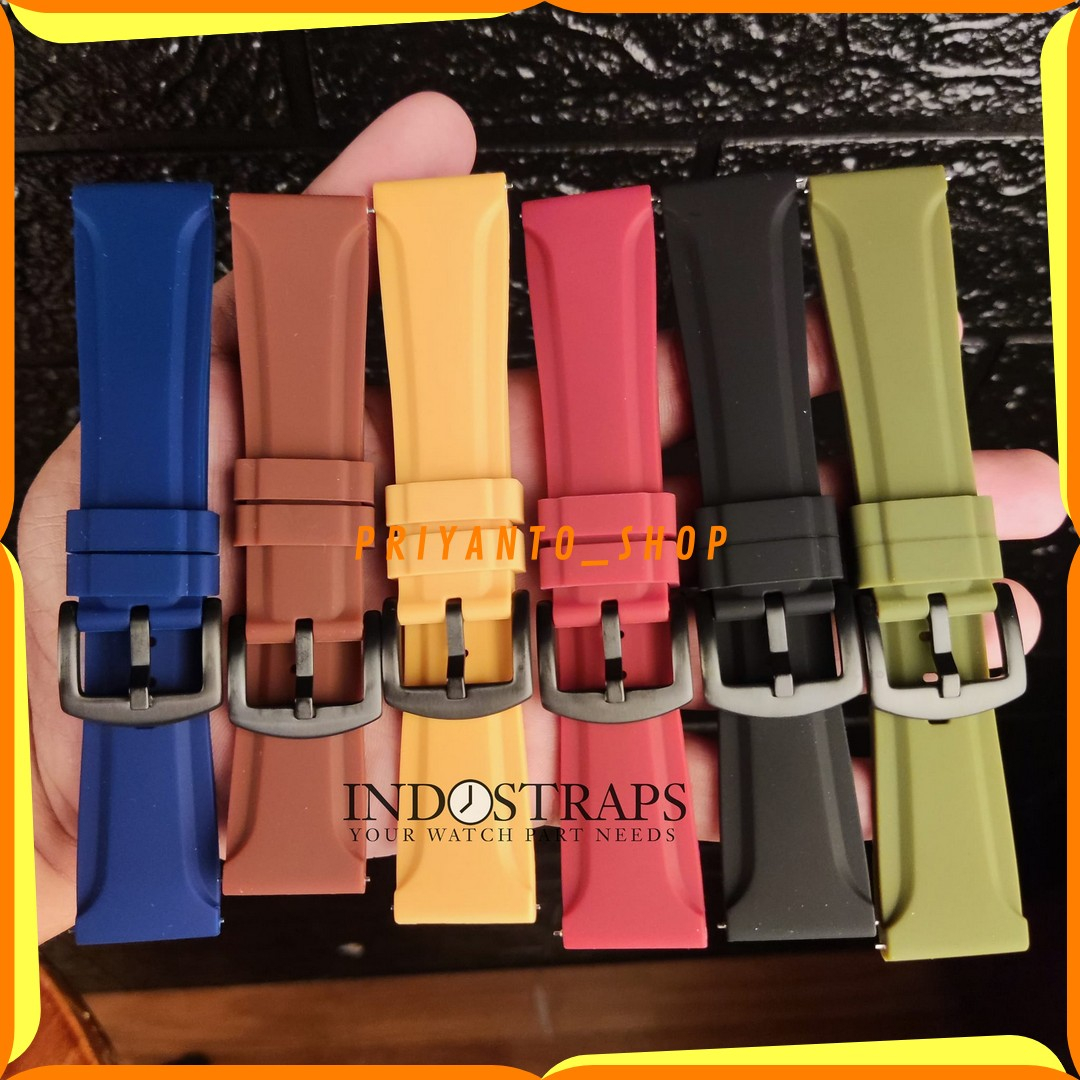 STRAP TALI JAM TANGAN SOFT SILICONE RUBBER WATERPROOF ORIGINAL 20MM 22MM 24MM 26MM