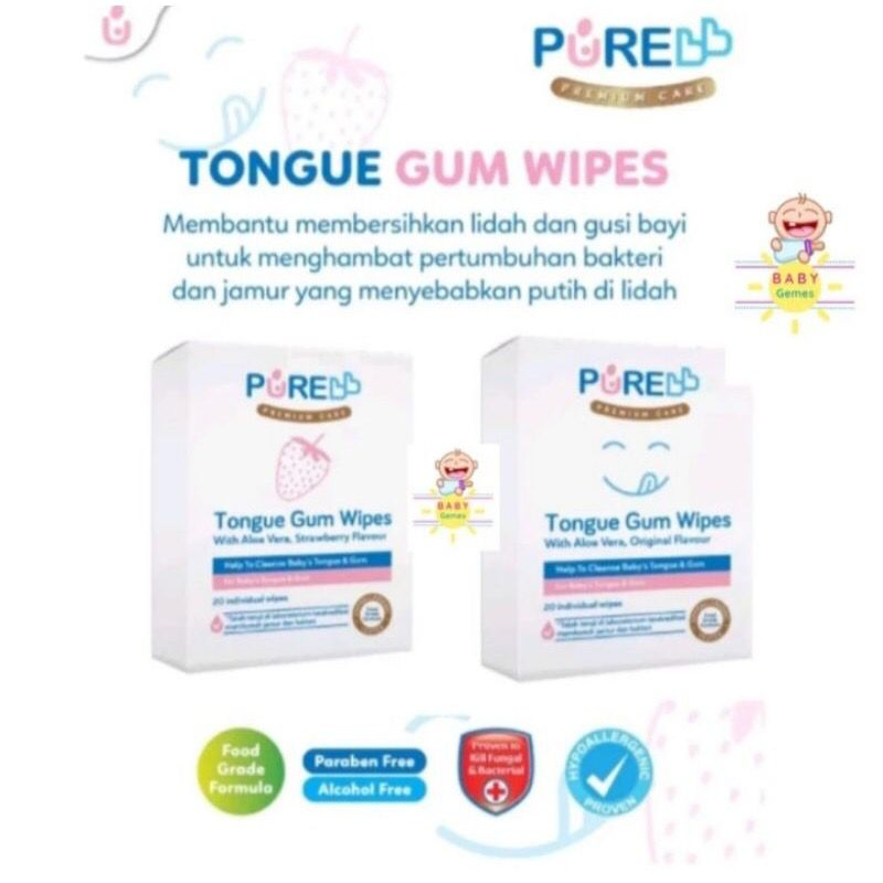 Purebb Tongue Gum Wipes - Tisu Mulut dan gigi bayi