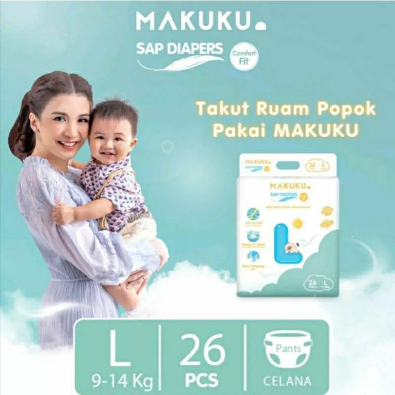 Makuku Comfort Fit SAP Diapers NB32 S30 M28 L26 Popok Makuku Comfort Fit